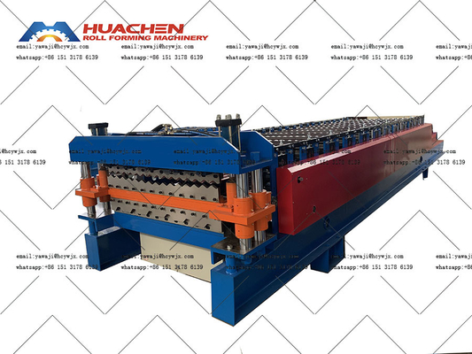 Machine de formage de rouleaux de tuiles à double couche trapézoïdale pour la fabrication de profils de tuiles métalliques