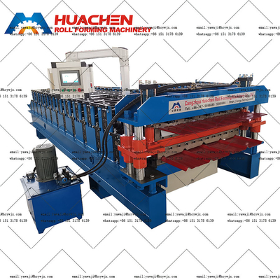 45 Machine de formage à double couche de rouleaux d'acier et de tôlerie de l'acier Vitesse 15 m/min