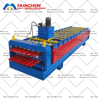 Machine de formage de rouleaux à double couche pour toits métalliques 15 m/min