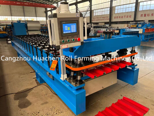 Machine hydraulique de formage de rouleaux de panneaux ondulés avec 11 stations, 45# étanchement et revêtement en acier pour la fabrication de tôles de toiture à une vitesse de 15-20 m/min