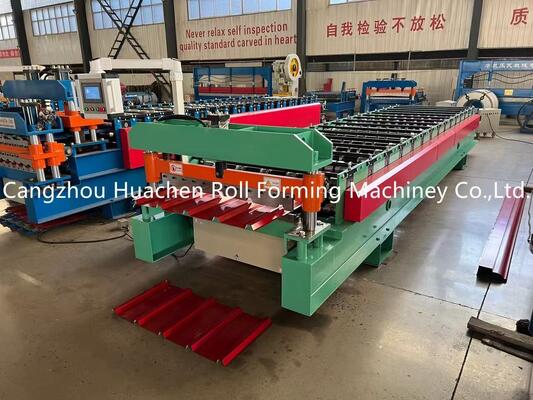 Machine de formage de rouleaux de tôles de toiture galvanisées avec une vitesse de 15 m/min, des rouleaux en acier 45# trempé et plaqué, et une alimentation de 380V 50Hz 3 phases