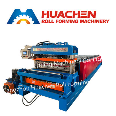 Machine de fabrication de tôles de fer à couleur laminées à la glace ondulée - machine de formage à double couche