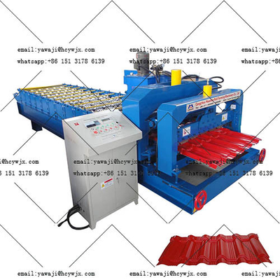 Machine de formage de rouleaux de tuiles en acier glacé hydraulique avec matériel de découpe CR12 et épaisseur de matériau de 0,3-0,6 mm