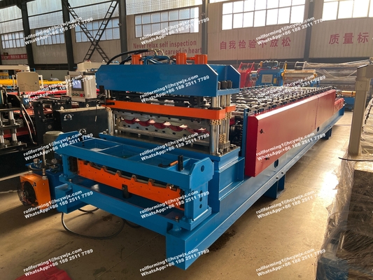 Petit pain de formation de double couche de 18 stations formant la machine pour des panneaux de mur de toit en métal
