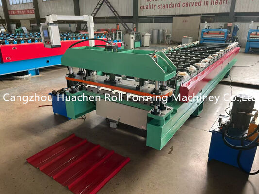 15-20m/min Vitesse 0.3-0.6mm Épaisseur du matériau Machine de formage de tôles de toiture à entraînement par chaîne pour tuiles métalliques et panneaux de toiture