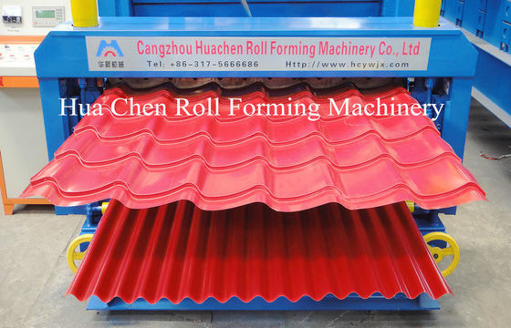 Machine à former des rouleaux à double couche avec contrôle PLC pour une épaisseur d'acier de 0,3-0,6 mm et une largeur de 1250 mm