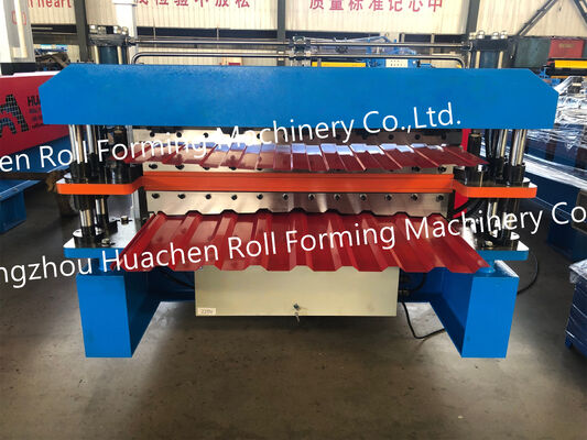Machine de formage de rouleaux vitrés à double couche de tôle de toiture en fer personnalisée