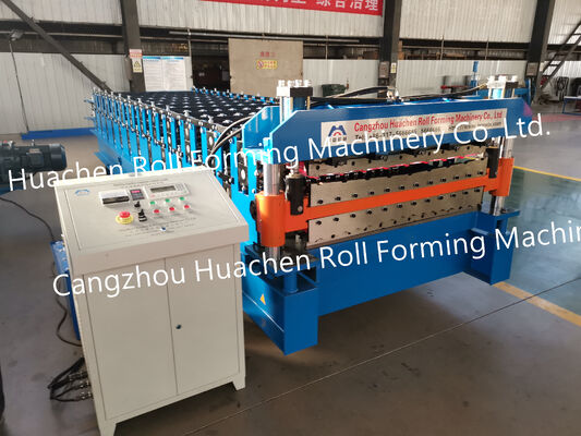 Trapézoïdale ondulée vitrée étape Carreaux de presse de toit Roofing Sheet Roll Ex-formage de faire machine Machinery Prix du fabricant