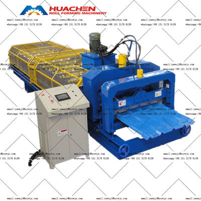 Machine de formage à rouleaux de carreaux de toiture vitrés de couleur trapézoïdale durable avec un diamètre d'arbre de 70 mm