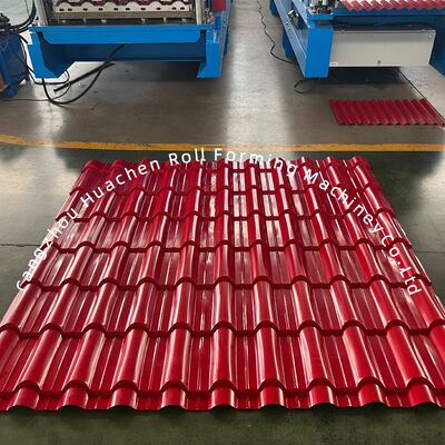 Largeur du matériau de 1200 mm 18 rouleaux de tôle vitrée machine de formage à rouleaux avec 5,5 kW de puissance pour les tuiles de toit PPGI/GI