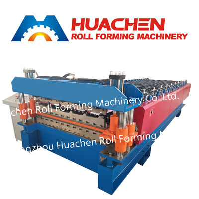 PLC contrôlée à grande vitesse Trapèze en acier de couleur panneau de toiture en rouleau formant machine pompe boîte de vitesses